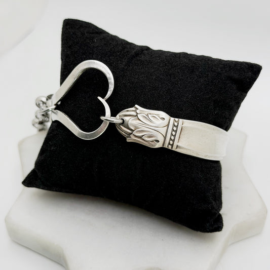 Danish Princess 1938, RARE Curly Fork Heart Bracelet, Vintage Spoon Handle, Vintage Fork Bracelet Bracelets callistafaye