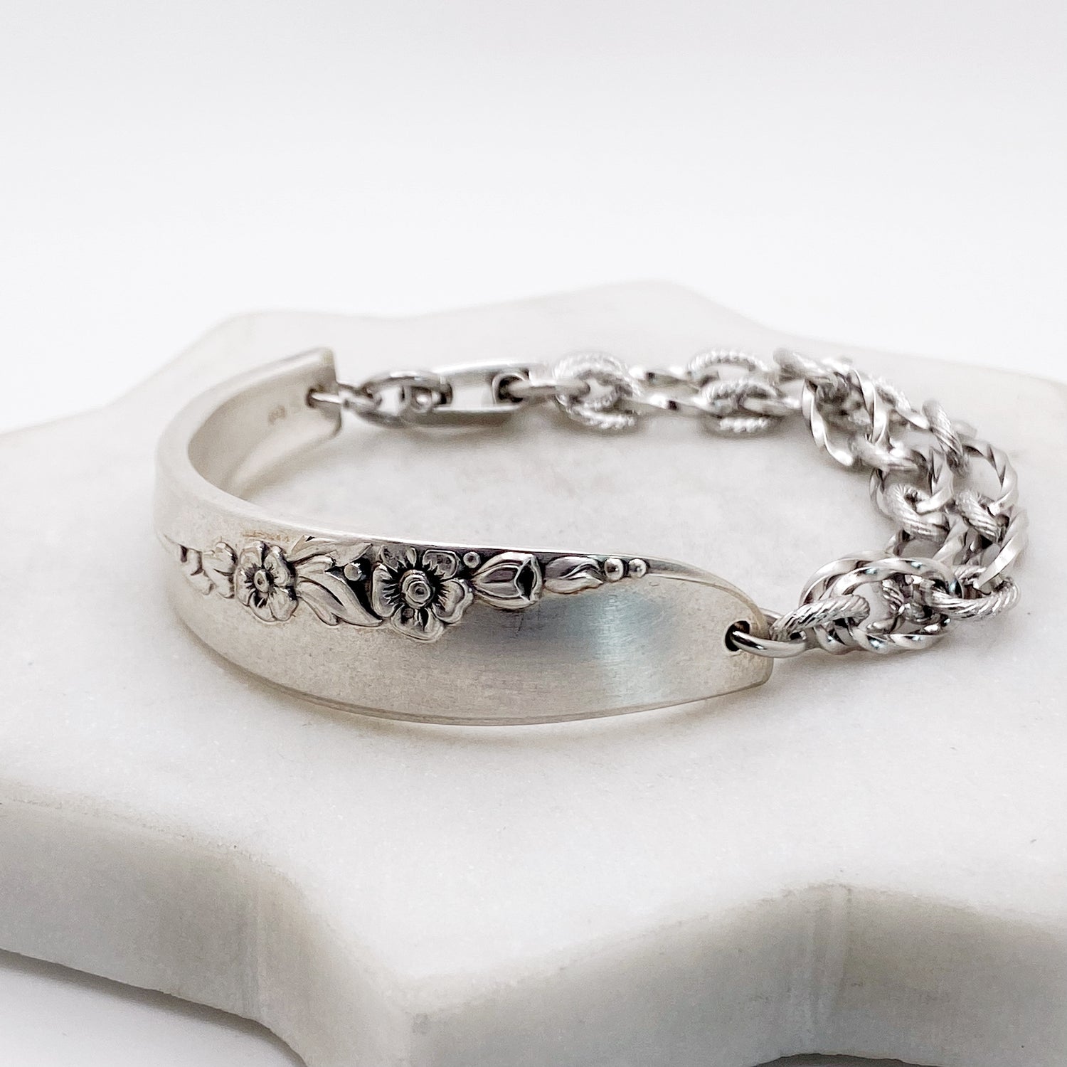 Lilac Time 1957, Half Chain Bracelet, Vintage Spoon Handle, Antique Spoon Bracelet Bracelets callistafaye