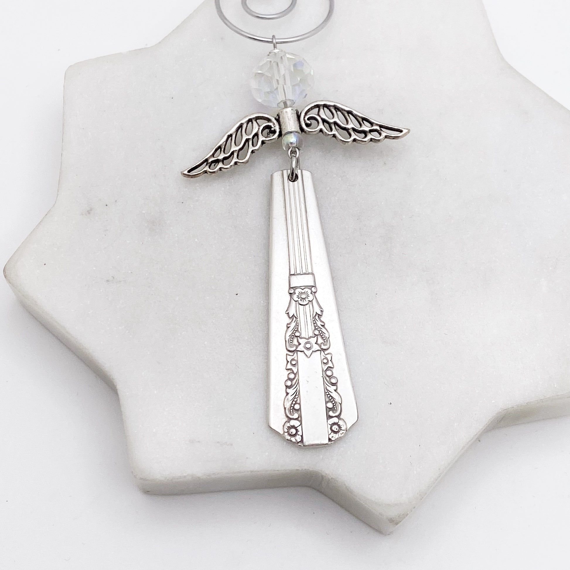 Angel Ornament, Lido 1938, Hand Stamped Vintage Spoon Ornament Ornaments callistafaye   