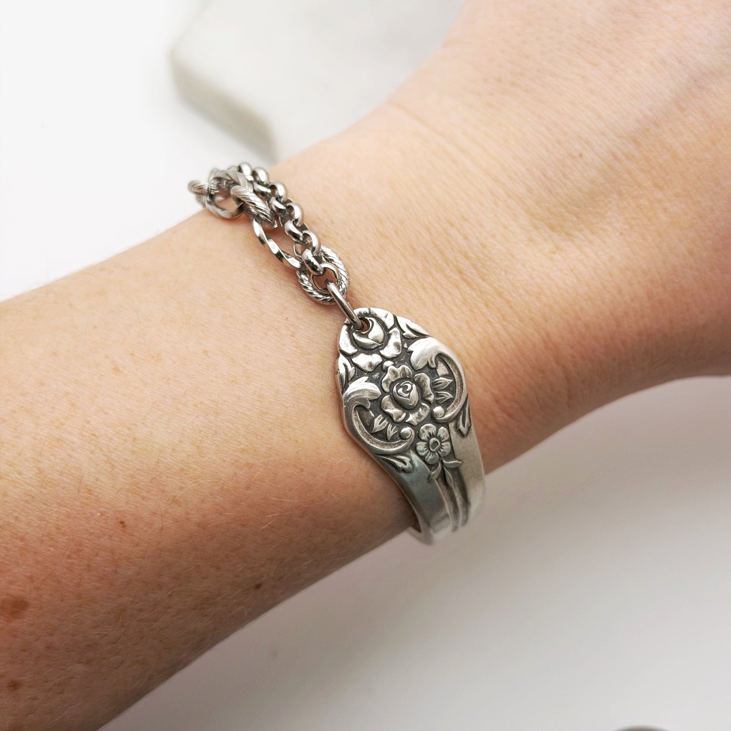 Plantation (Roses) 1948, Half Chain Bracelet, Vintage Spoon Handle, Antique Spoon Bracelet Bracelets callistafaye