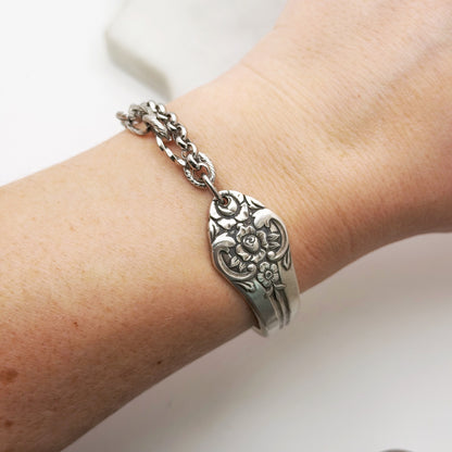 Plantation (Roses) 1948, Half Chain Bracelet, Vintage Spoon Handle, Antique Spoon Bracelet Bracelets callistafaye