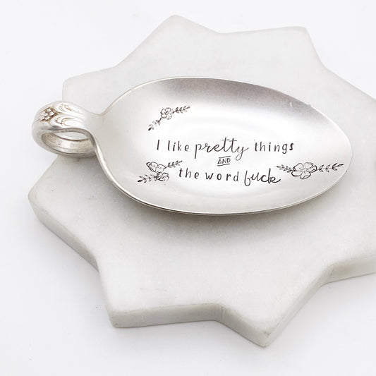 I Like Pretty Things & the Word Fuck, Trinket Dish, Vintage Spoon Decor Trinket Dish callistafaye