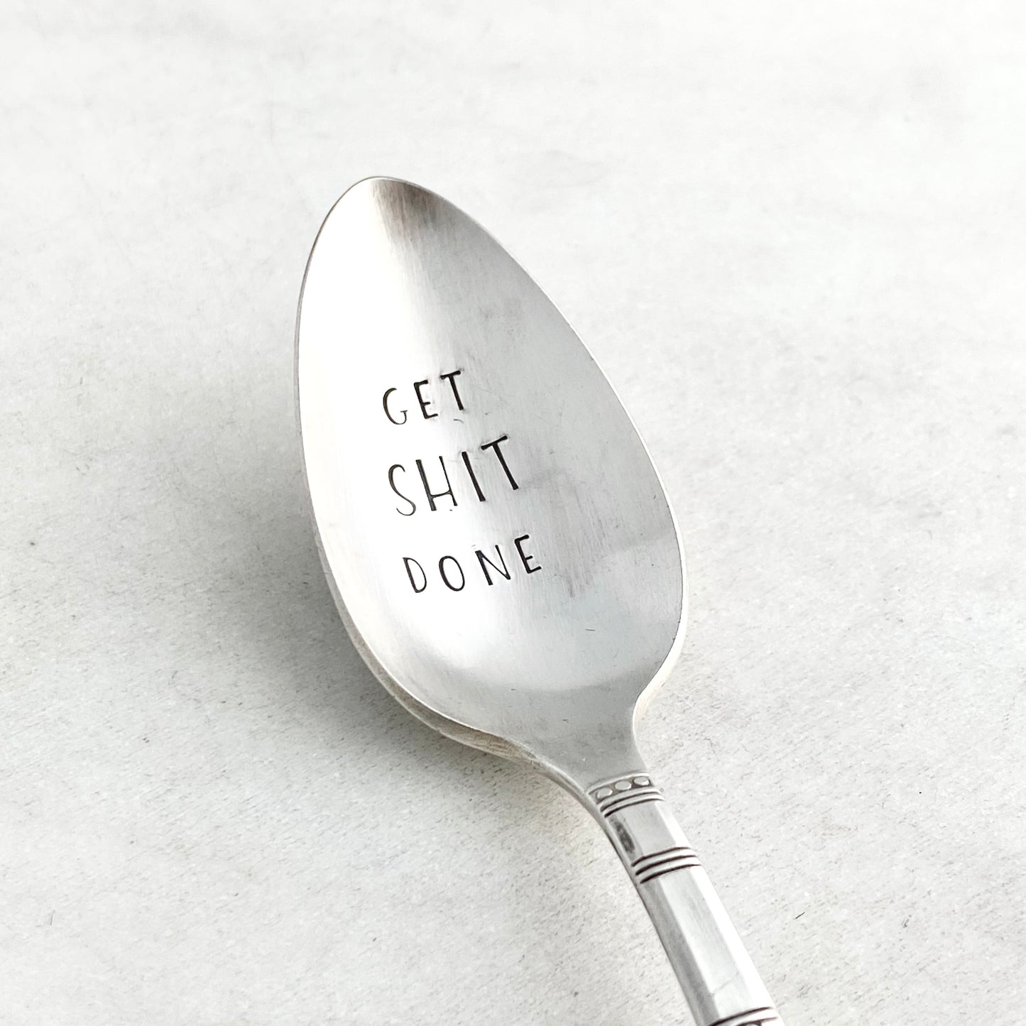 Get Shit Done, Hand Stamped Vintage Spoon Spoons callistafaye   