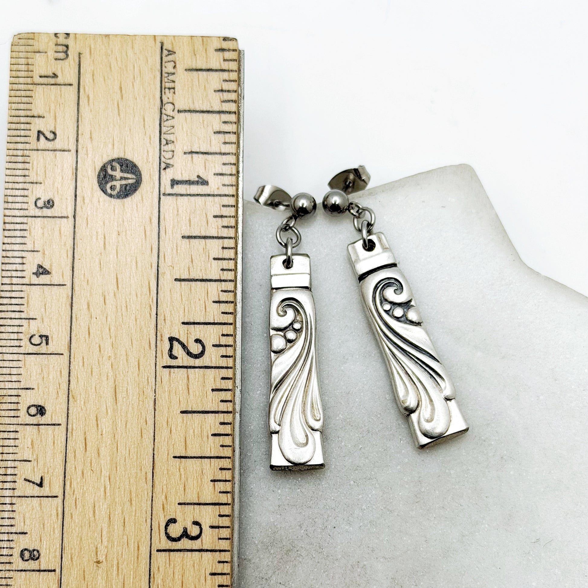 Wind Song 1955, Spoon Handle Earrings, Reclaimed Silverware Earrings, Vintage Spoon Jewelry Earrings callistafaye