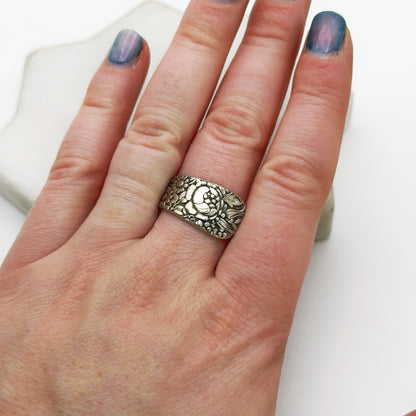 Tiny Embossed 1882, Custom Size, RARE Antique Demi Spoon Ring, Antique Spoon Ring Rings callistafaye