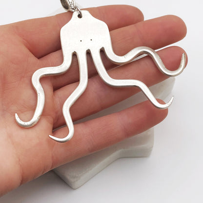 Forktopus Necklace, Octopus Fork Pendant, Vintage Silverware Jewelry Necklaces callistafaye c  