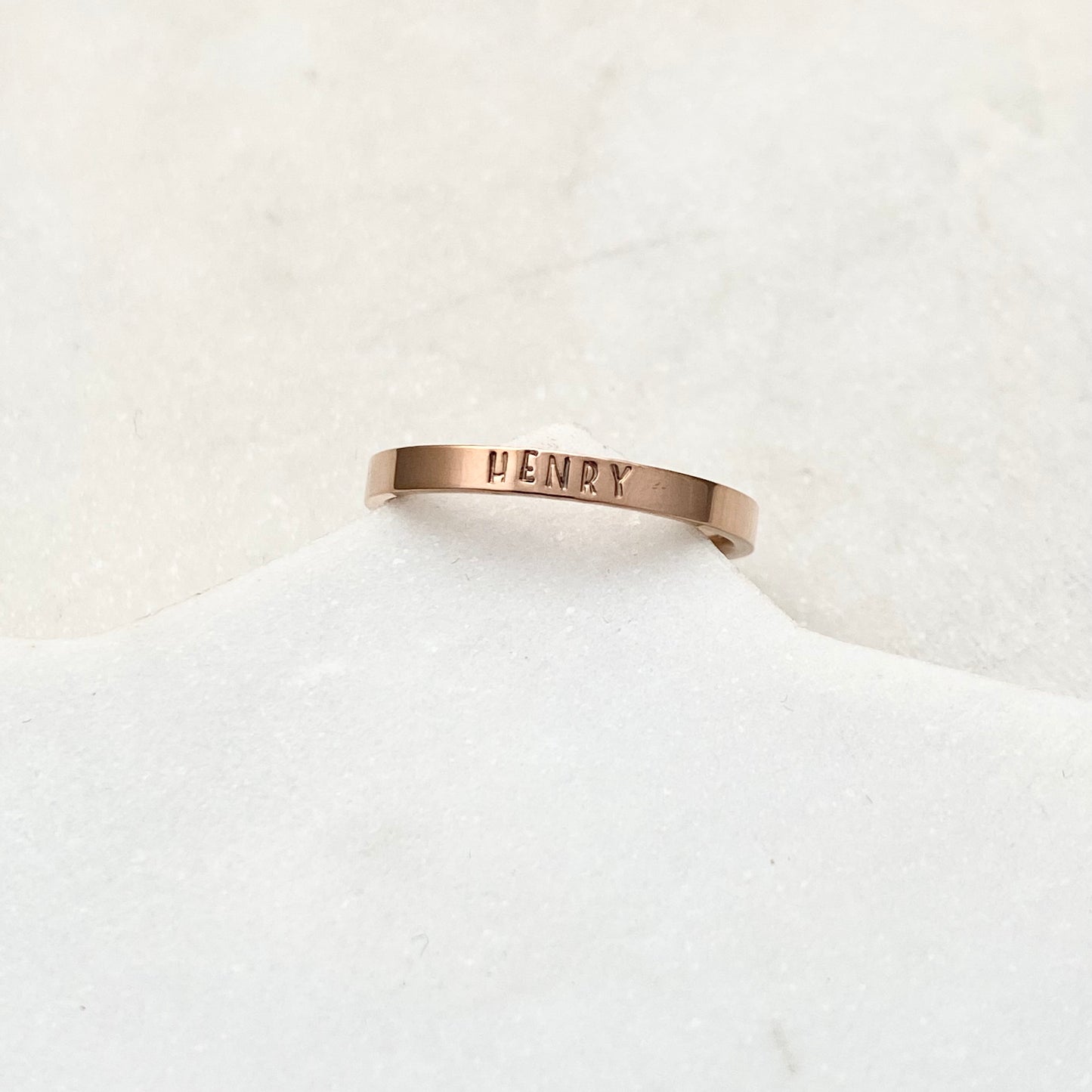Henry, Size 8, Rose Gold Mini Stacking Ring, Stainless Steel Jewelry, Minimalist Rings, Waterproof Jewelry, Dainty Ring, Stacking Ring Set Rings callistafaye   
