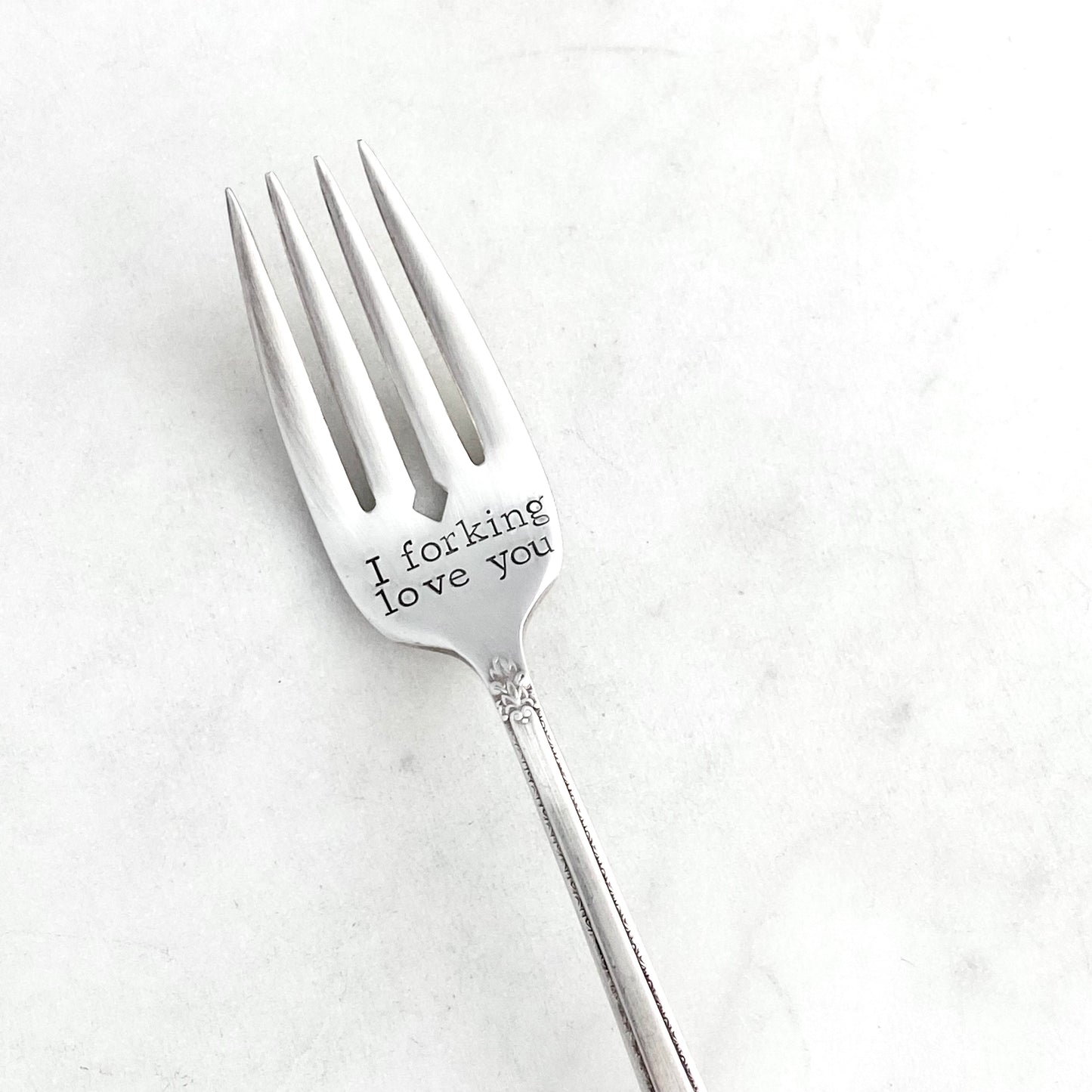 I Forking Love You, Hand Stamped Vintage Fork Forks callistafaye   