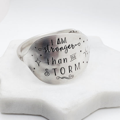 I am Stronger than the Storm, Cuff Bracelet, Evening Star 1950, Vintage Spoon Jewelry Bracelets callistafaye   