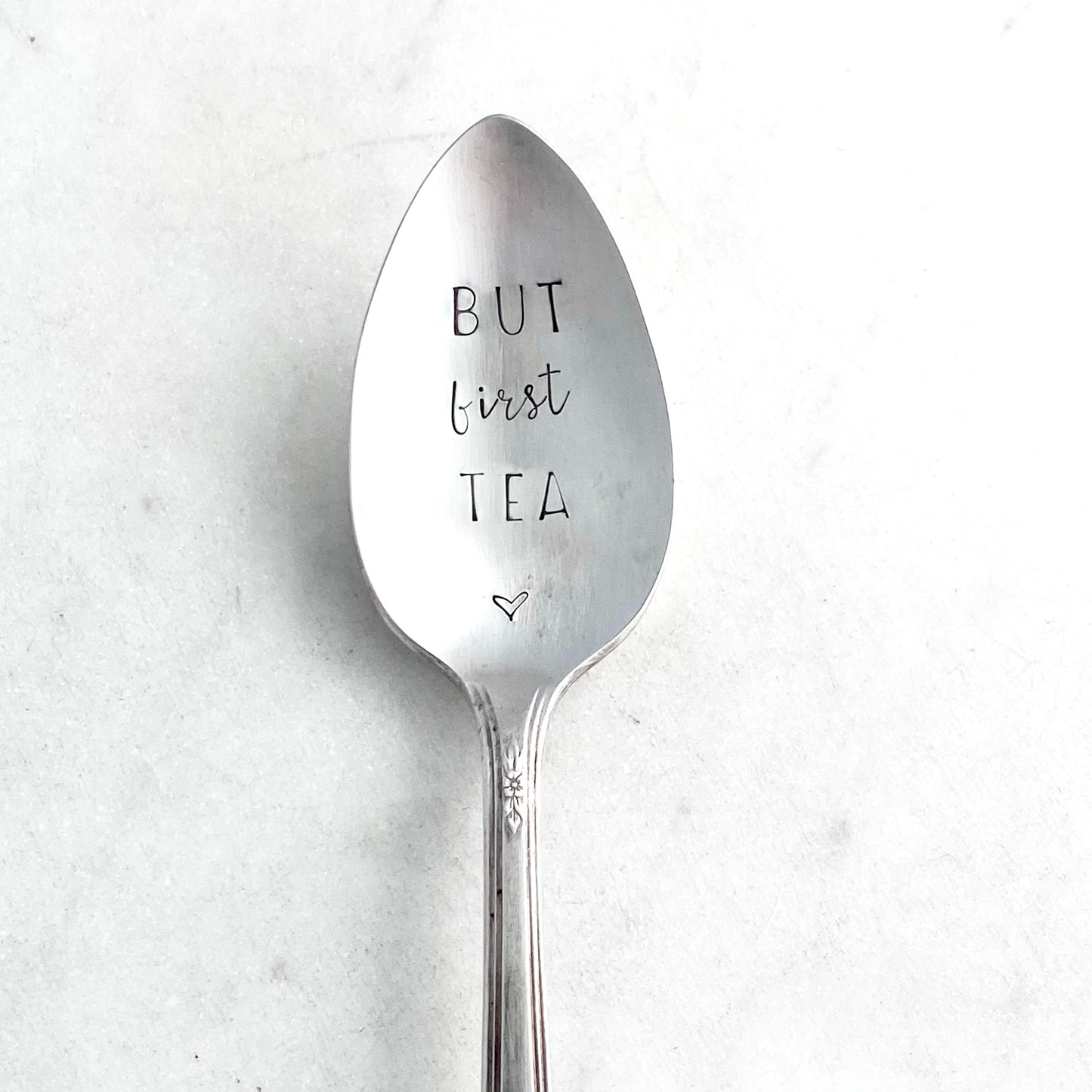 But First Tea, Hand Stamped Vintage Spoon Spoons callistafaye   