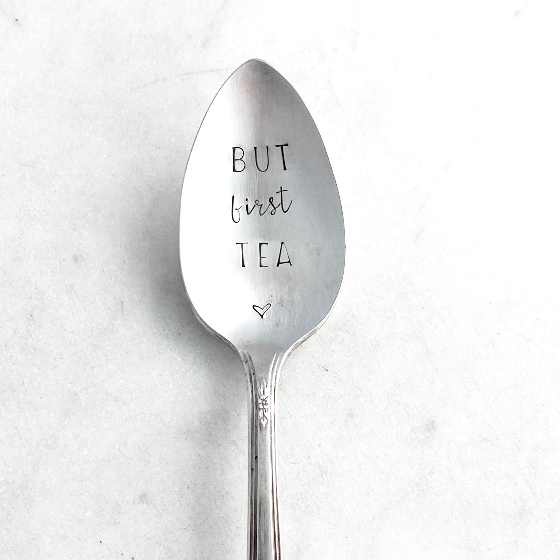 But First Tea, Hand Stamped Vintage Spoon Spoons callistafaye   