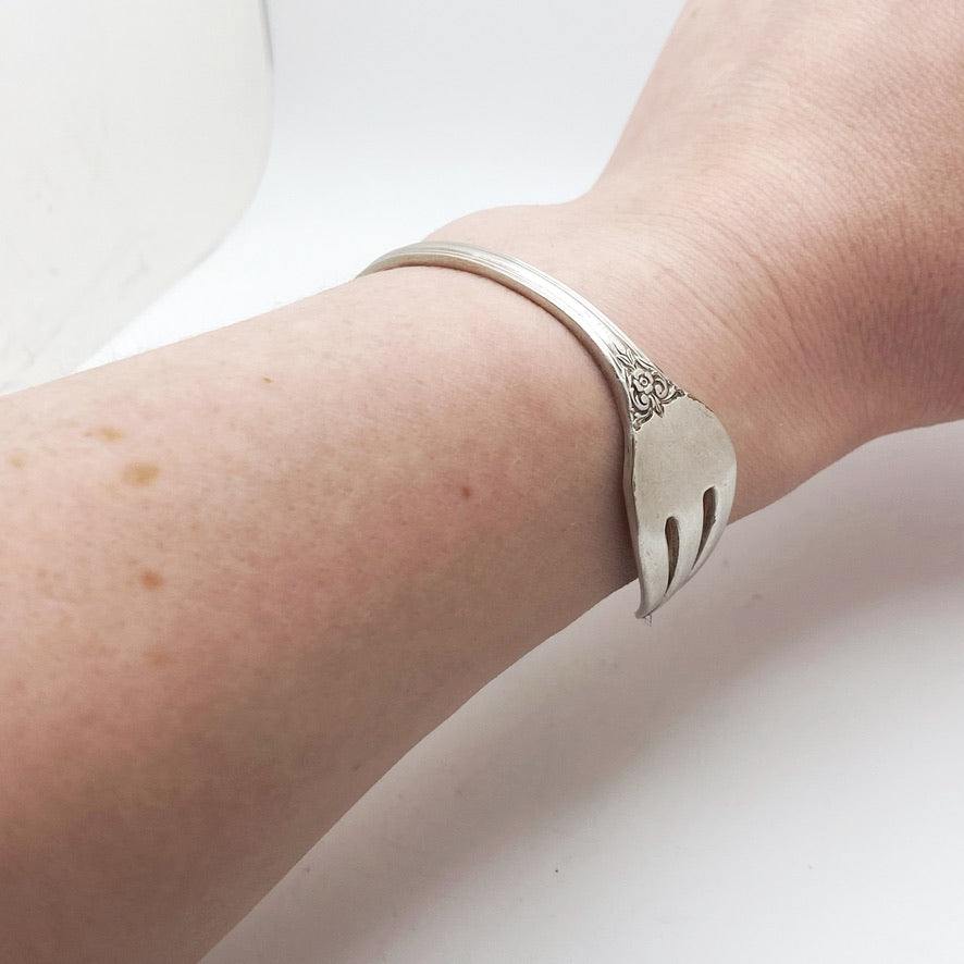 Heritage 1953, Cocktail Fork Cuff Bracelet, Hand Stamped Vintage Seafood Fork Bracelets callistafaye