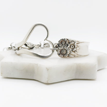 April 1950, RARE Curly Fork Heart Bracelet, Vintage Spoon Handle, Vintage Fork Bracelet Bracelets callistafaye