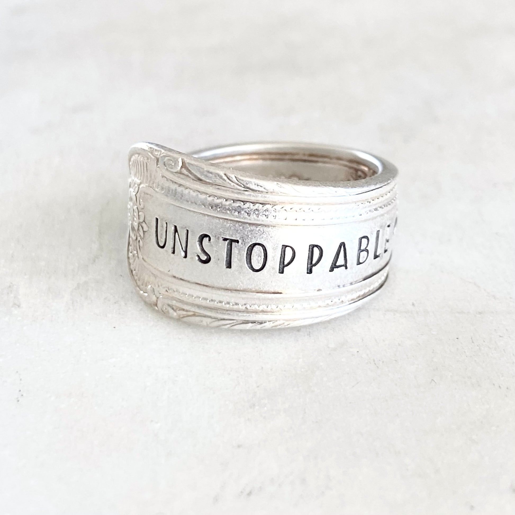 Unstoppable, Cotillion 1937, Custom Size Spoon Ring, Vintage Silverware Ring Rings callistafaye   