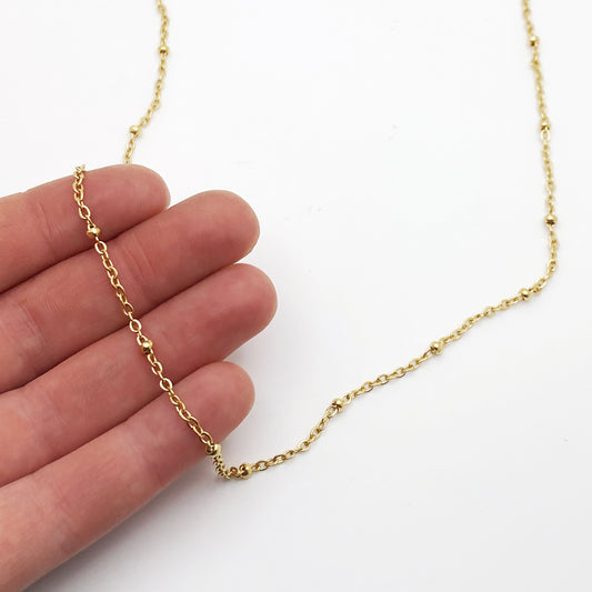 Satellite Chain, Dainty Layering Necklace, Stainless Steel Jewelry, Minimalist Necklace, Waterproof Jewelry, Dainty Necklace Necklaces callistafaye   