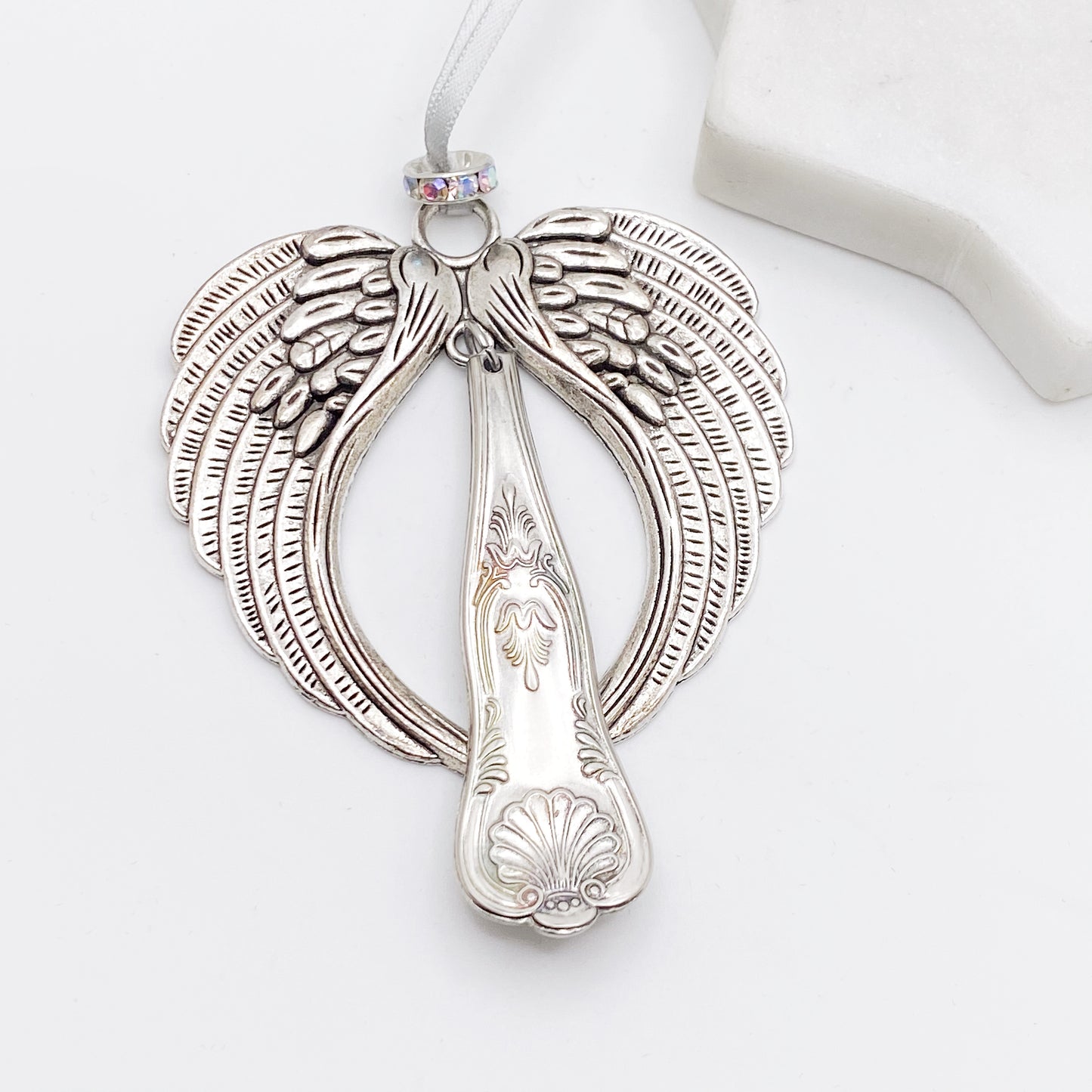 Large Angel Ornament, Kings 1977, Hand Stamped Vintage Spoon Ornament Ornaments callistafaye   