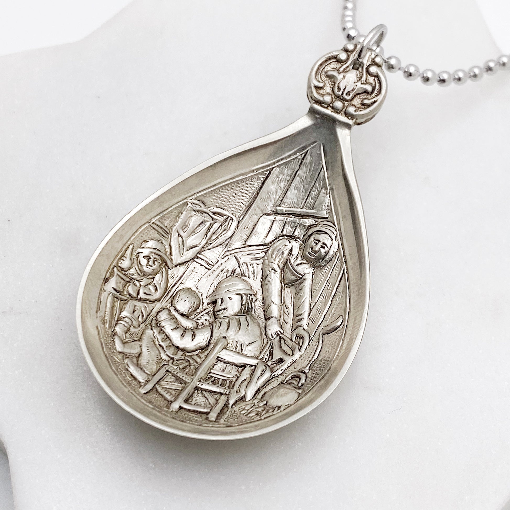 The Pioneers Pendant, Homesteader Jewelry, Reclaimed Collector's Spoon Necklace, Vintage Souvenir Spoon Jewelry Necklaces callistafaye   