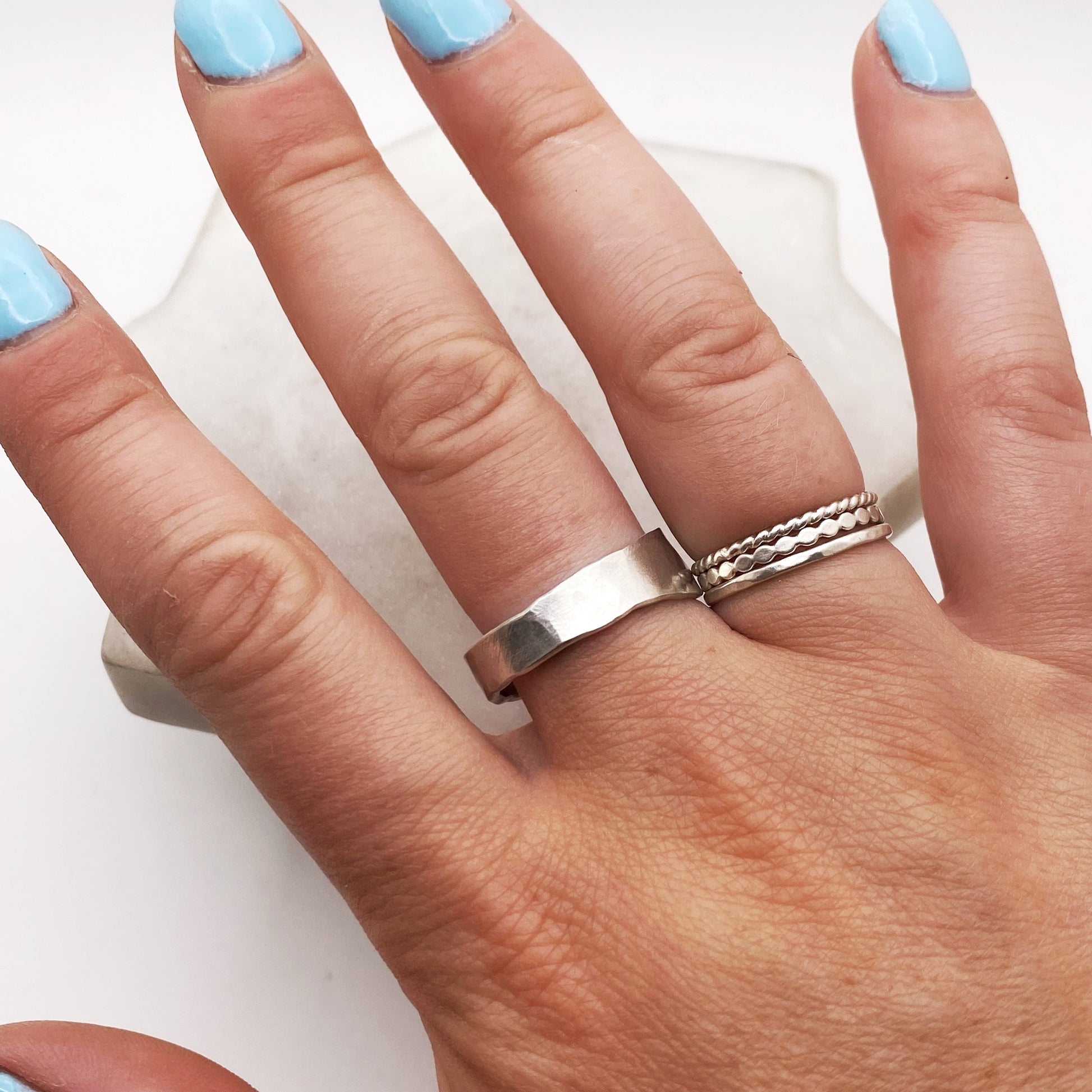 Fork Tine Ring, Hammered Stacking Ring, Reversible Ring Rings callistafaye