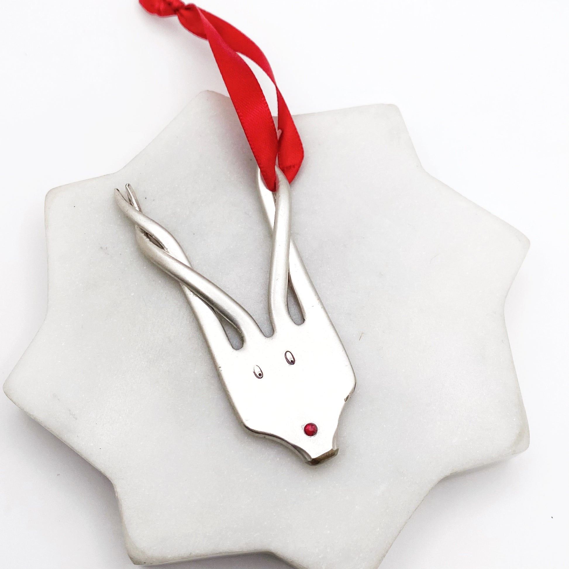 Festive Reindeer Christmas Tree Decoration, Vintage Fork Ornament Ornaments callistafaye   