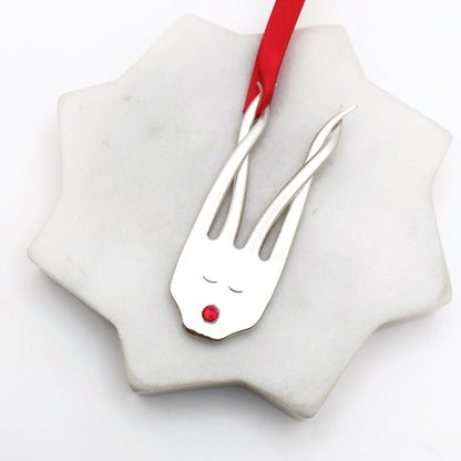 Festive Reindeer Christmas Tree Decoration, Vintage Fork Ornament Ornaments callistafaye   