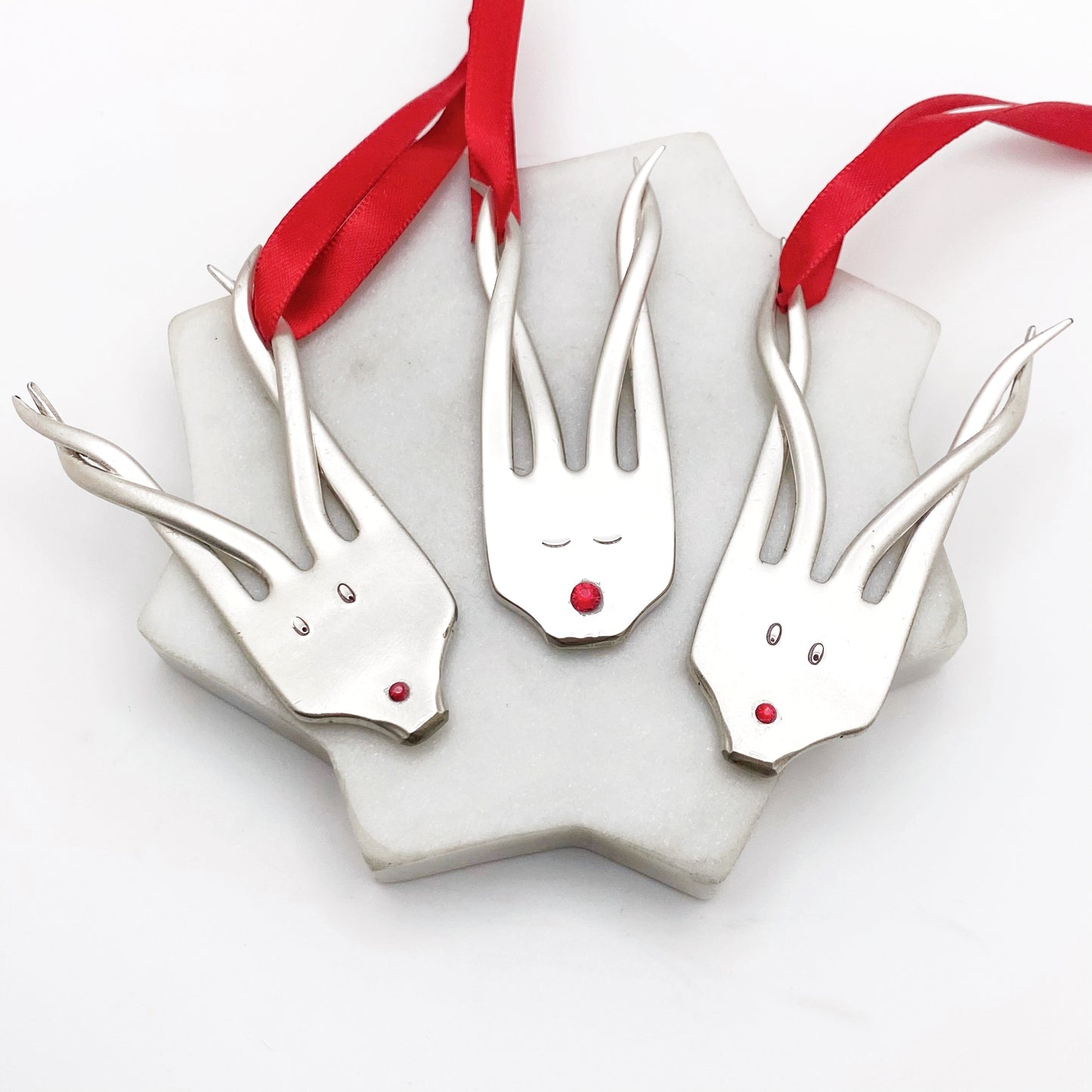 Festive Reindeer Christmas Tree Decoration, Vintage Fork Ornament Ornaments callistafaye   