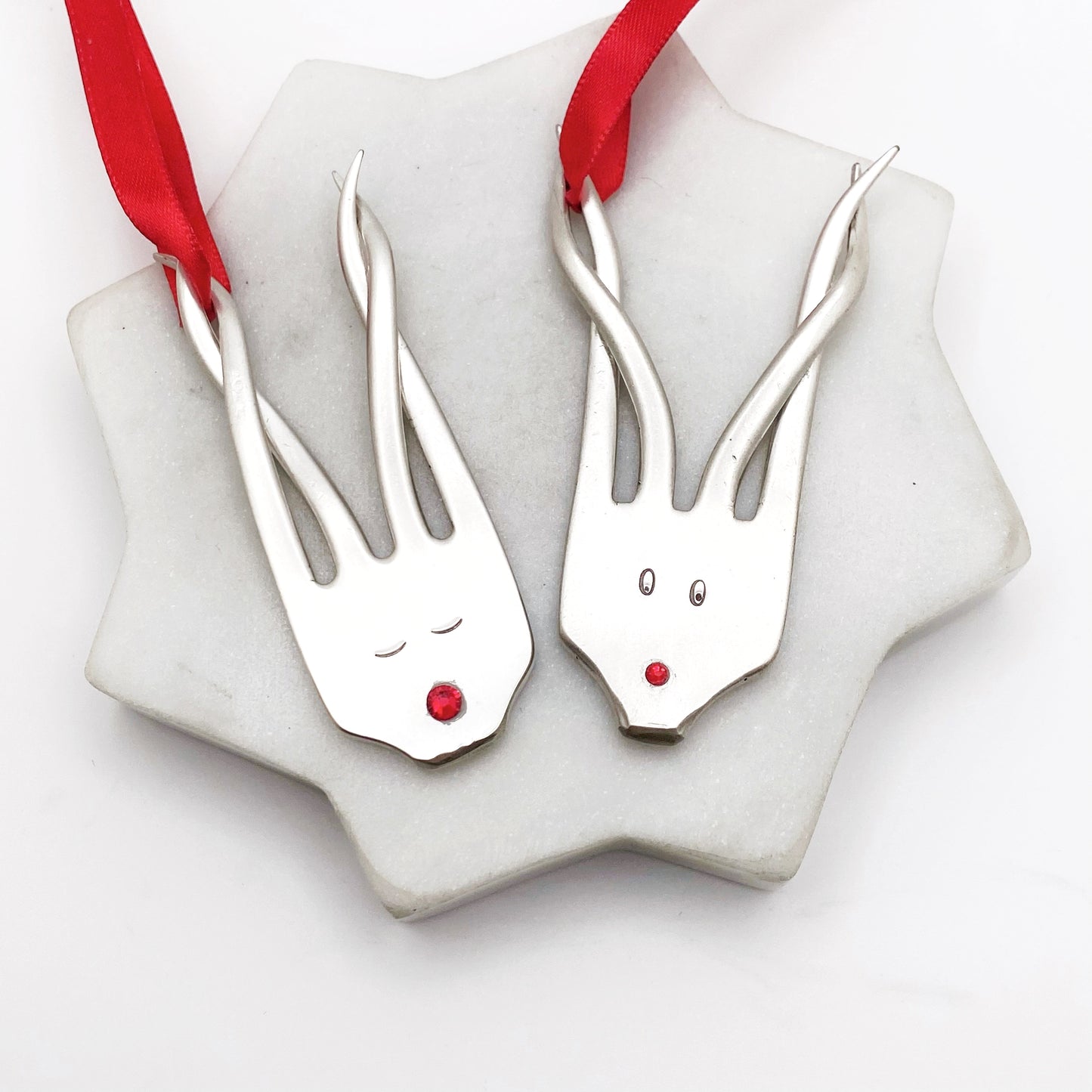 Festive Reindeer Christmas Tree Decoration, Vintage Fork Ornament Ornaments callistafaye   