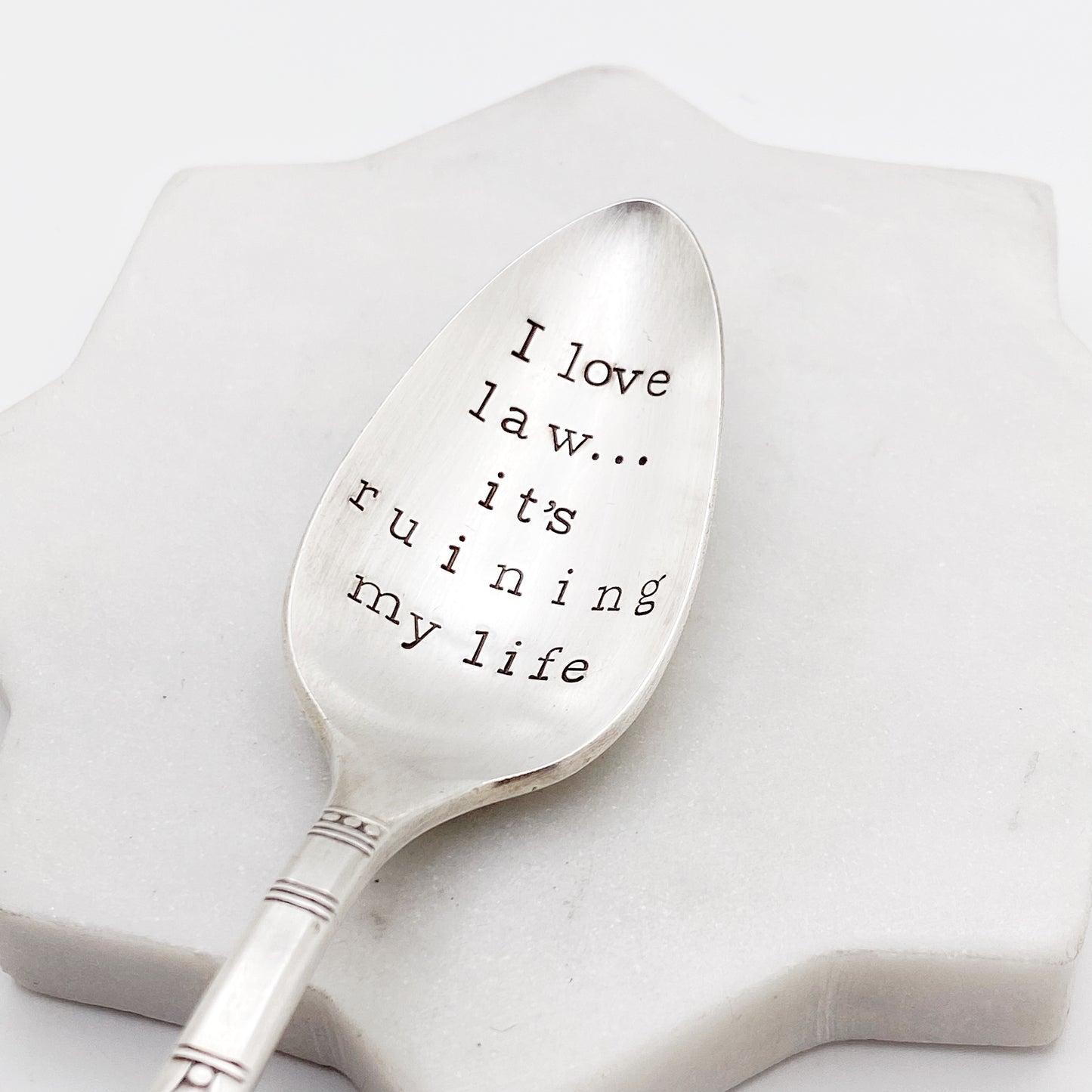 I Love You It's Ruining My Life (customizable), Hand Stamped Vintage Spoon, Personalized Spoons callistafaye