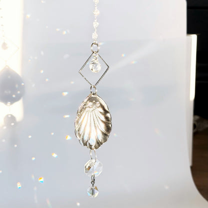 Rose Sun Catcher, Small Sun Catcher Crystal, Vintage Silverware Window Ornament