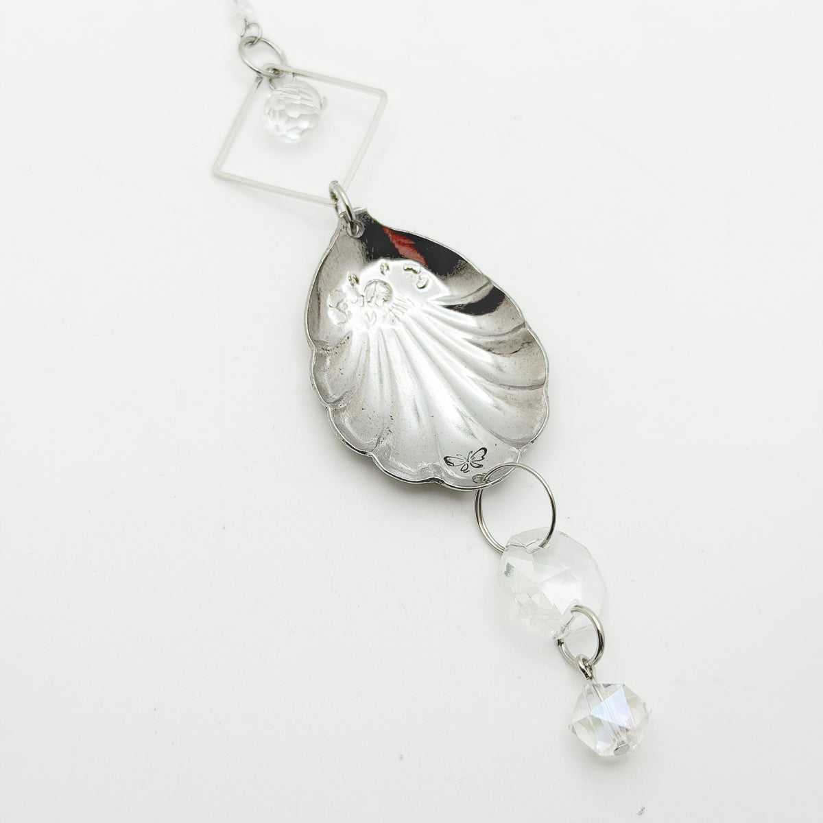 Rose Sun Catcher, Small Sun Catcher Crystal, Vintage Silverware Window Ornament