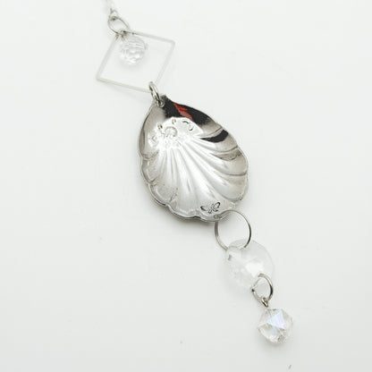 Rose Sun Catcher, Small Sun Catcher Crystal, Vintage Silverware Window Ornament