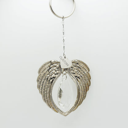 Custom Angel Sun Catcher, Small Memorial Sun Catcher Crystal, Personalized Vintage Silverware Window Ornament