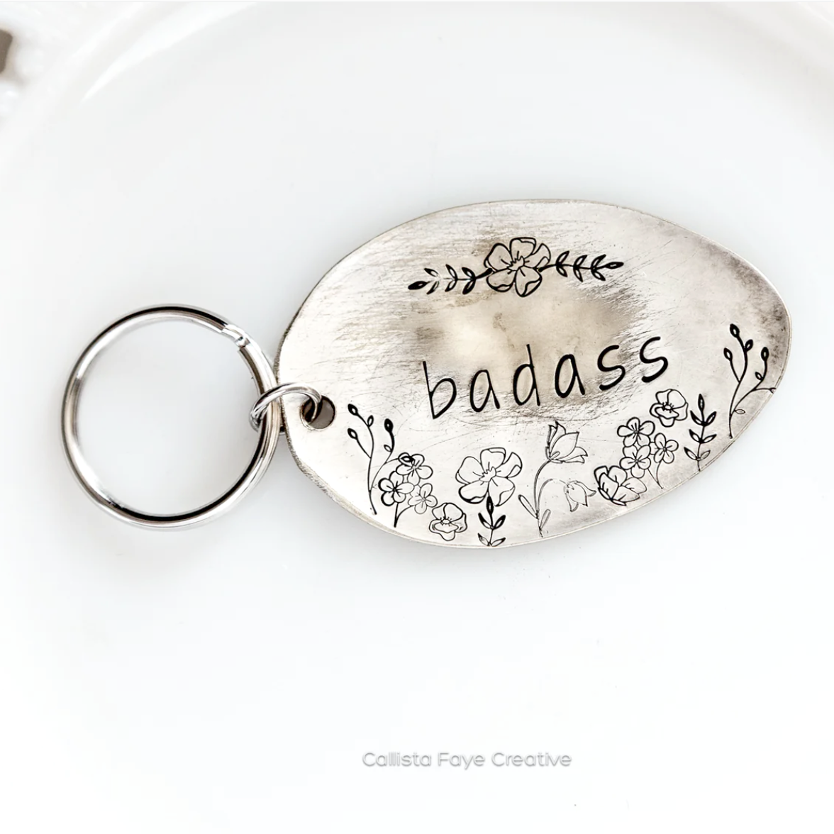 CUSTOM Hand Stamped Vintage Spoon Keychain Keychains callistafaye