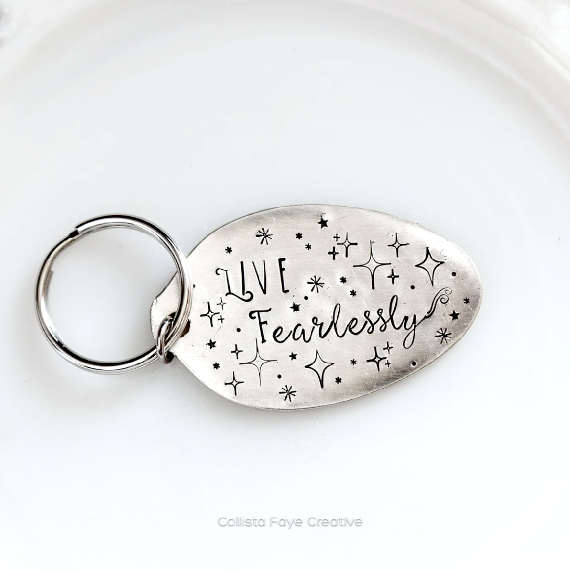 CUSTOM Hand Stamped Vintage Spoon Keychain Keychains callistafaye