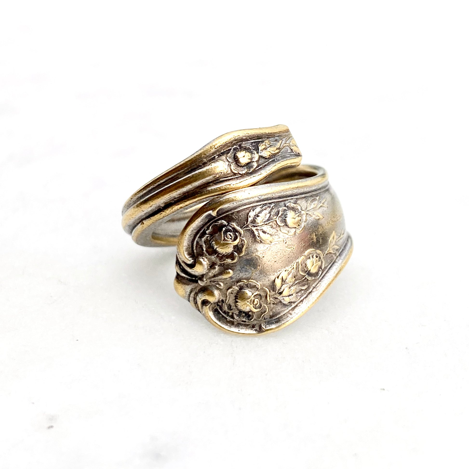 Brass Rose 1900s, Size 8, Spiral RingVintage Spoon Ring Rings callistafaye   