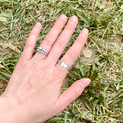 Fork Tine Ring, Hammered Stacking Ring, Reversible Ring Rings callistafaye   