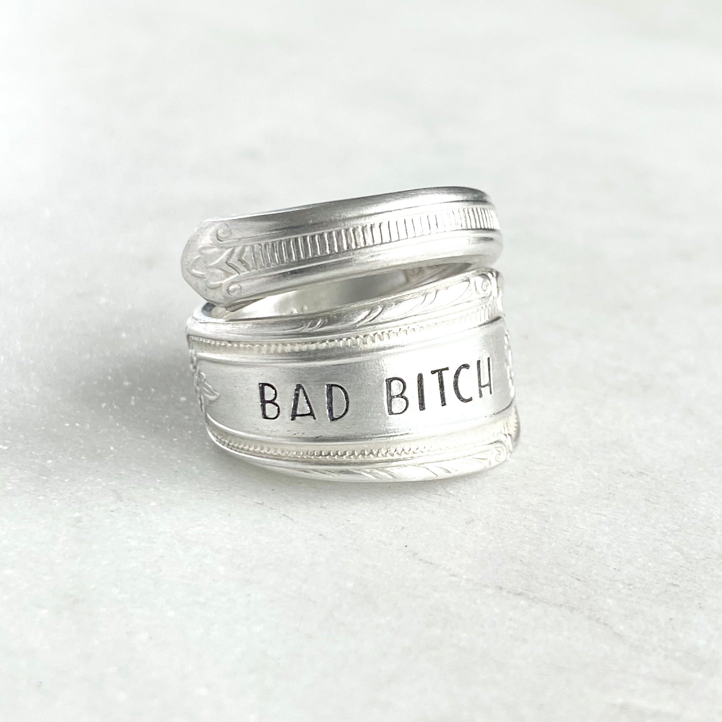 Bad Bitch, Cotillion 1937, Custom Size Spiral Spoon Ring, Vintage Silverware Ring Rings callistafaye   