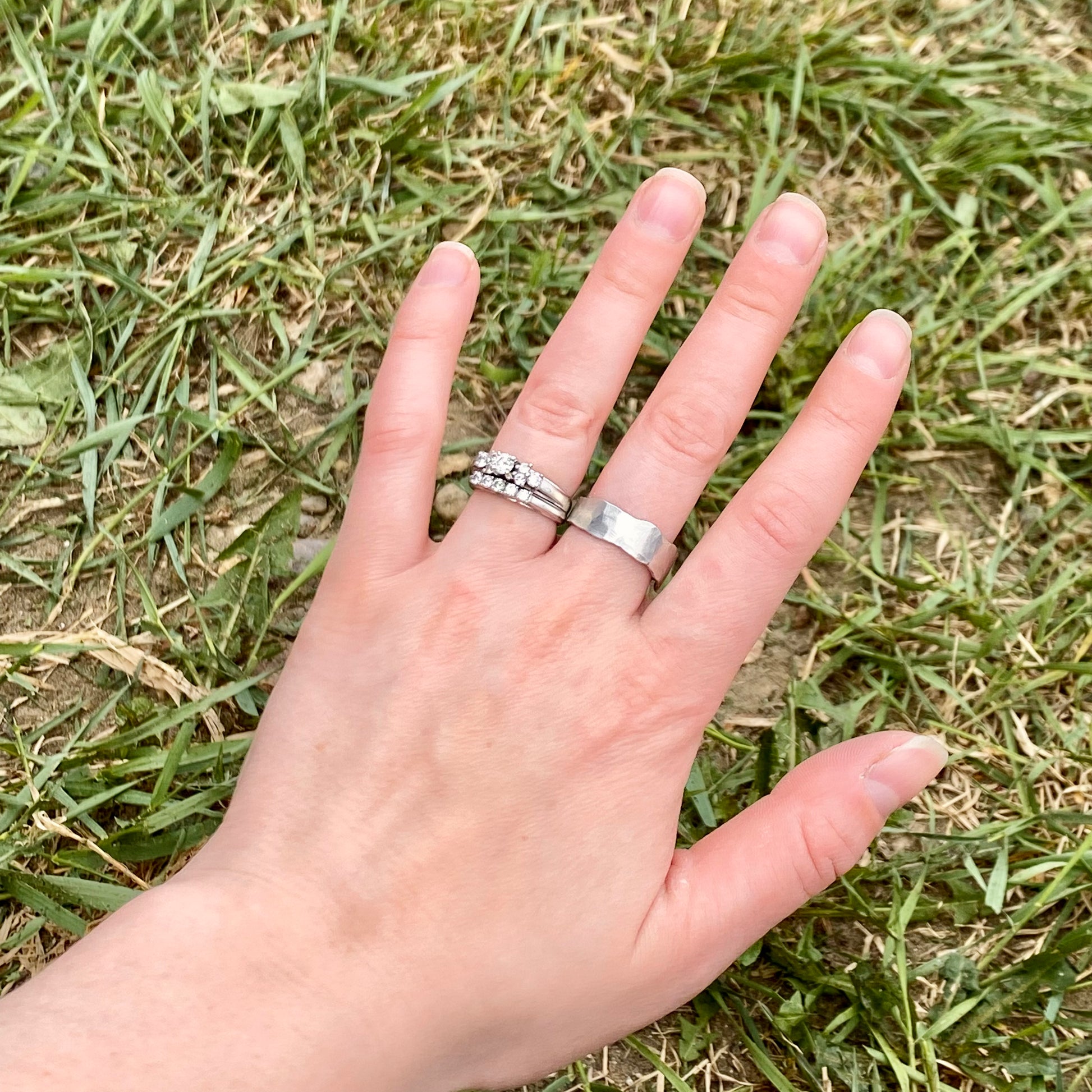 Fork Tine Ring, Hammered Stacking Ring, Reversible Ring Rings callistafaye   