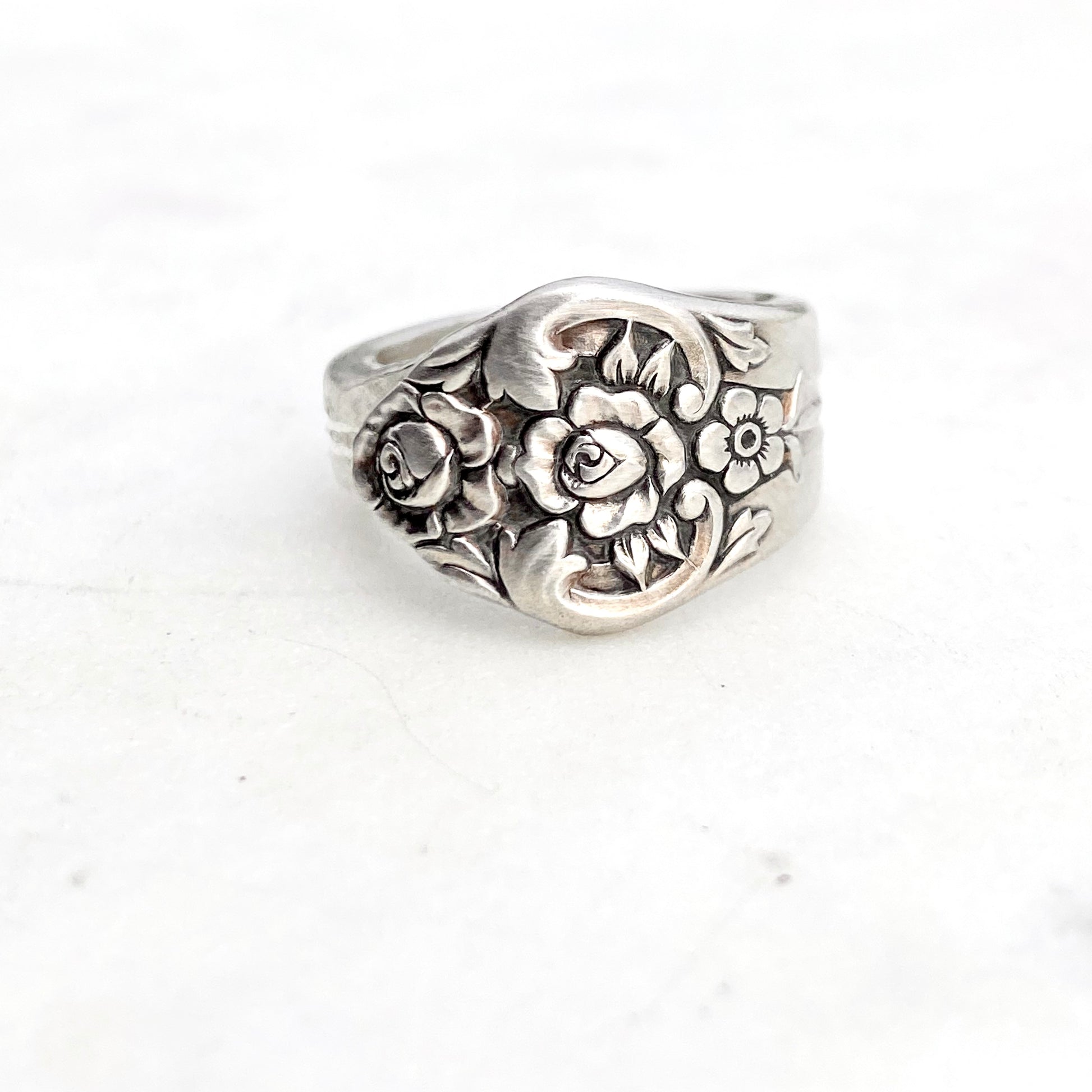 Plantation (Roses) 1948, Custom Size Spoon Ring, Vintage Silverware Ring Rings callistafaye   