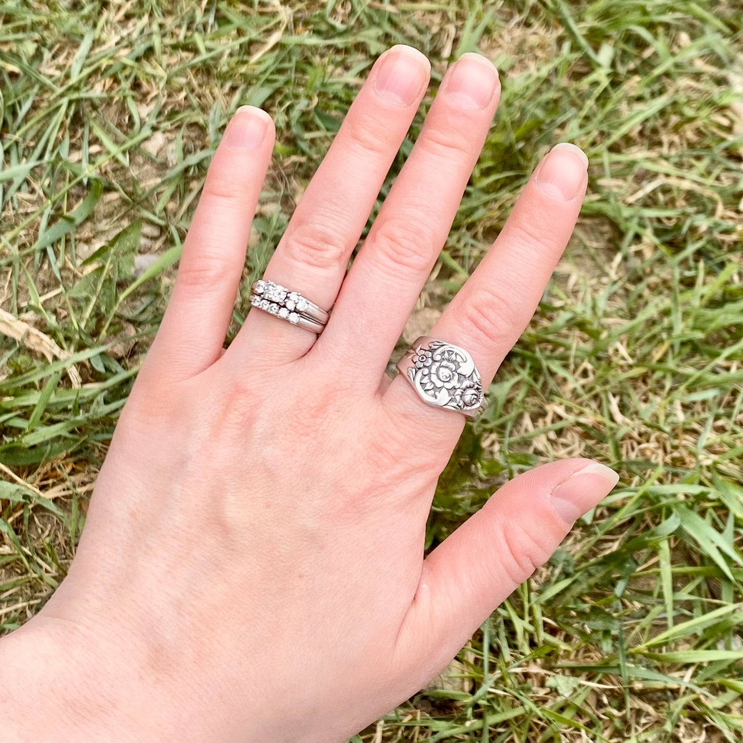 Plantation (Roses) 1948, Custom Size Spoon Ring, Vintage Silverware Ring Rings callistafaye   