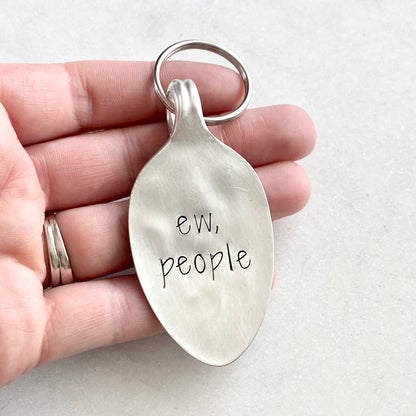 Ew People, Hand Stamped Vintage Spoon Keychain Keychains callistafaye   