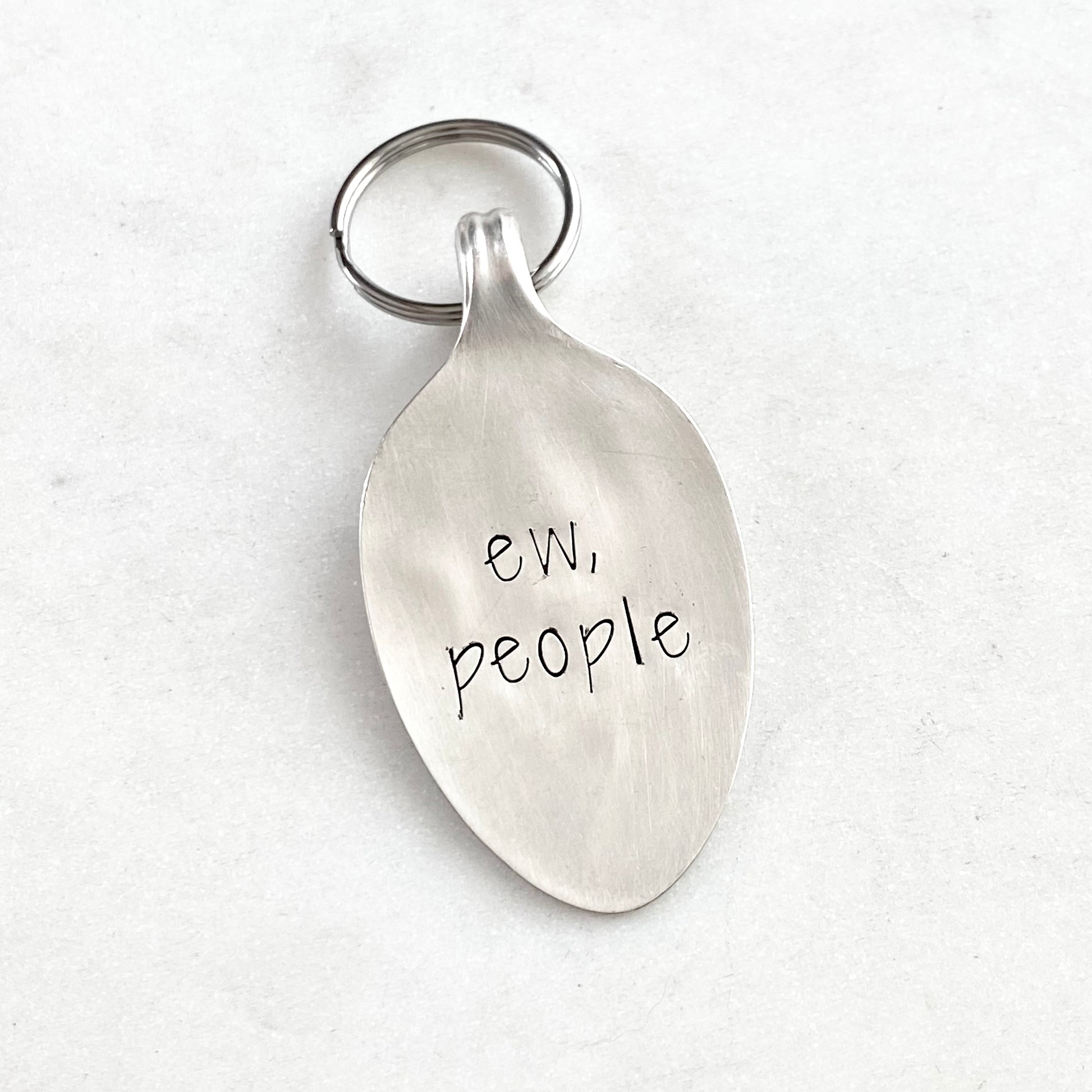 Ew People, Hand Stamped Vintage Spoon Keychain Keychains callistafaye   
