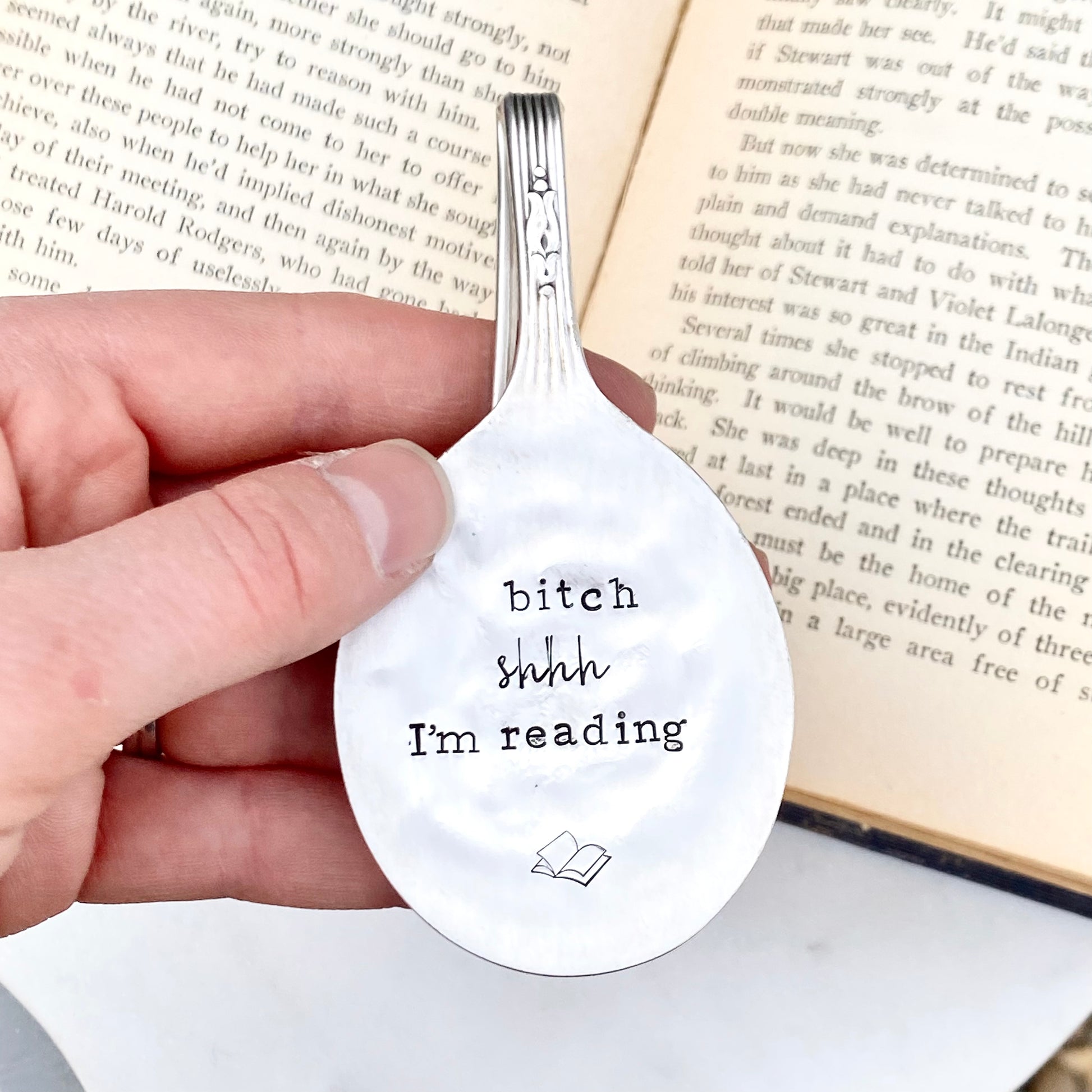 Bitch Shhh! I'm Reading, Vintage Spoon Bookmark Bookmarks callistafaye   