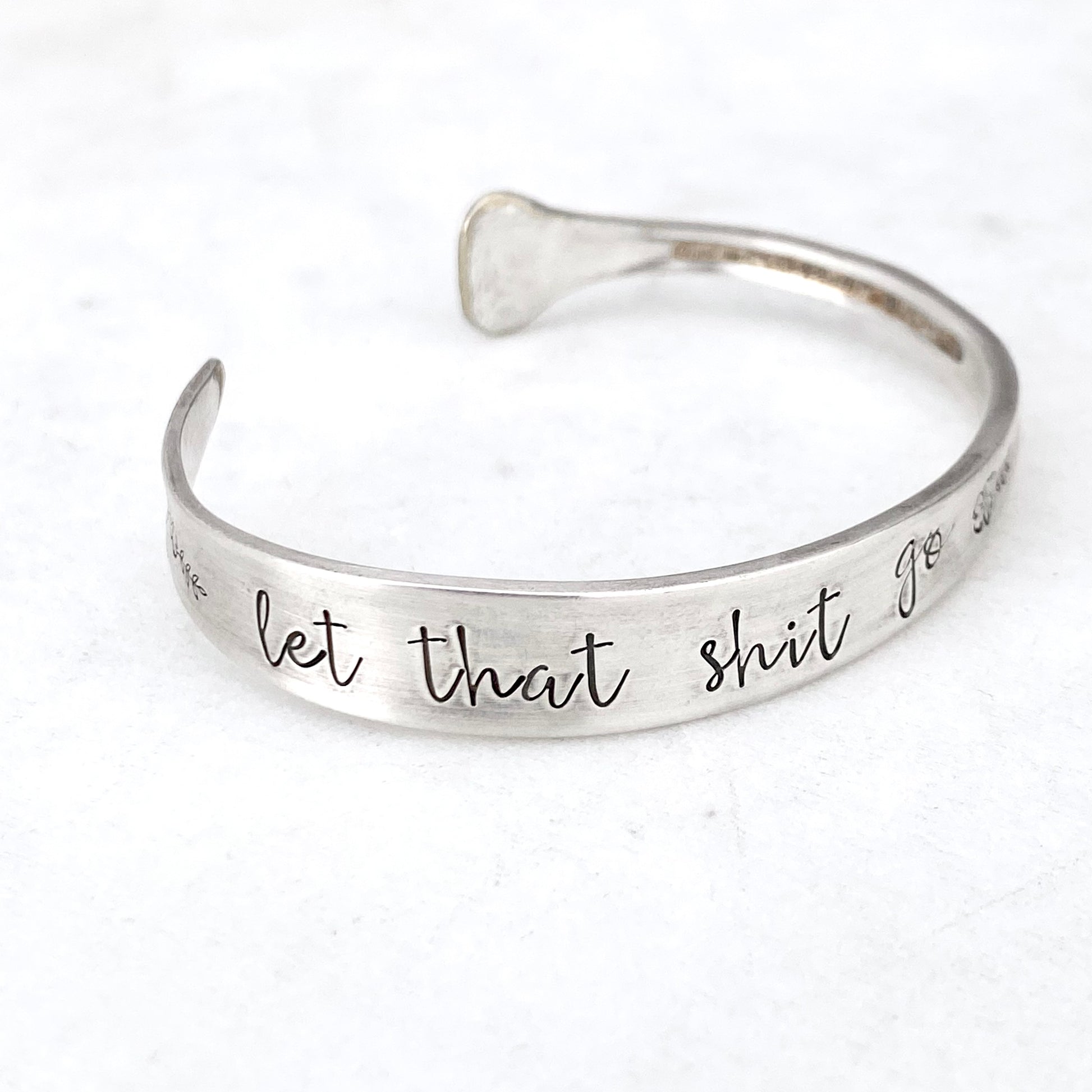 Let That Shit Go, Winsome I 1959, Cuff Bracelet, Vintage Spoon Handle, Iced Tea Spoon Bracelet Bracelets callistafaye   