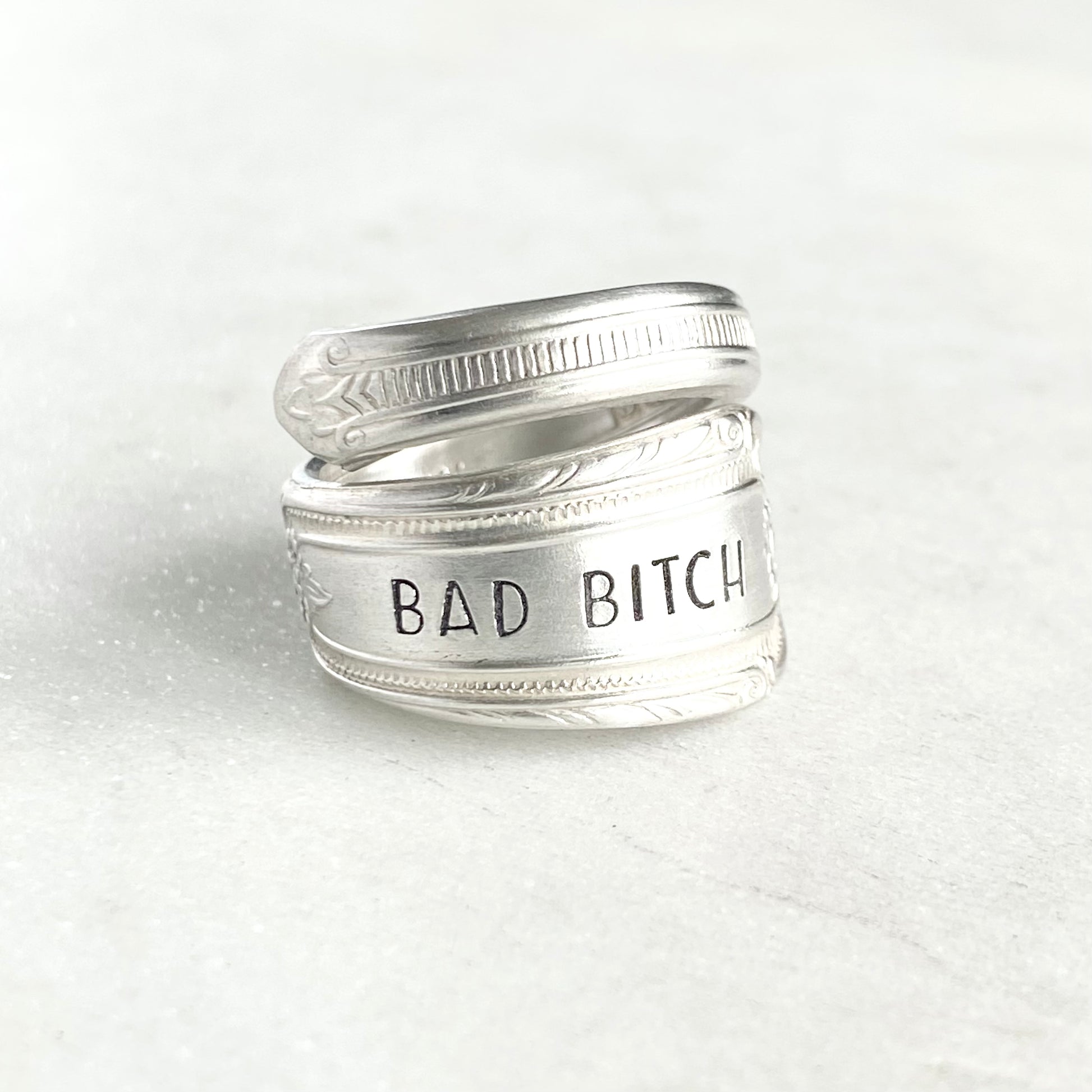 Bad Bitch, Cotillion 1937, Custom Size Spiral Spoon Ring, Vintage Silverware Ring Rings callistafaye   