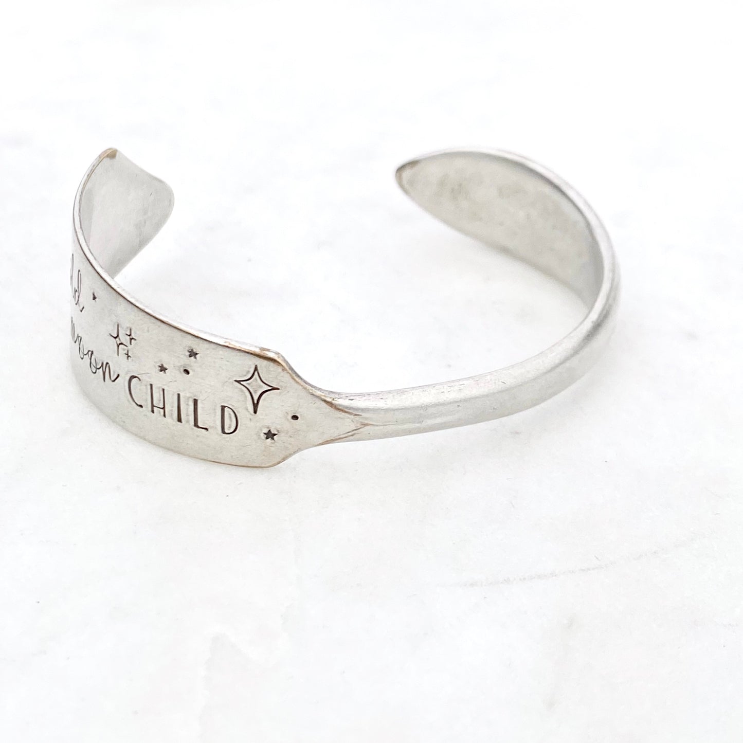 Stay Wild Moon Child, Pickwick 1938, Cuff Bracelet, Hand Stamped Vintage Spreader Bracelets callistafaye   