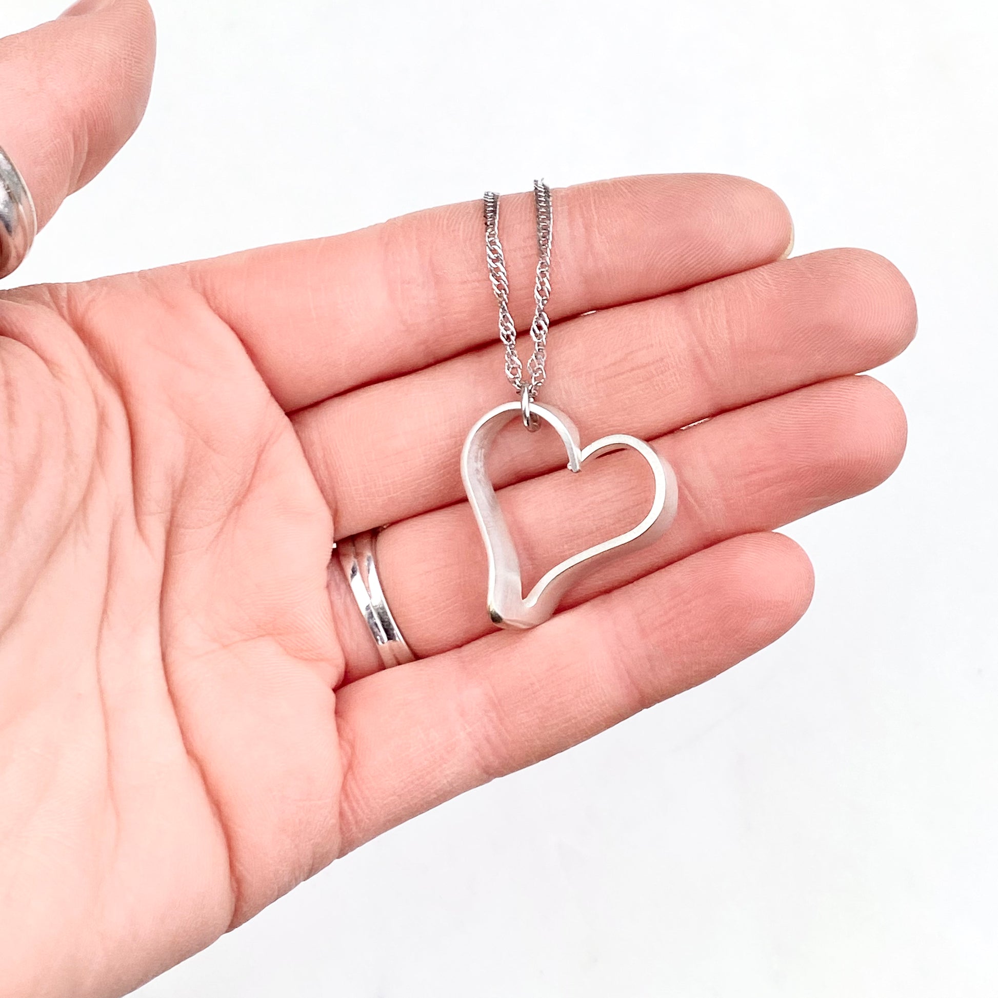 Small Fork Tine Heart, Small Floating Heart, Vintage Silverware Jewelry Hearts callistafaye   