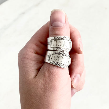 Fuck It, Park Lane 1936, Custom Size Spoon Ring, Vintage Silverware Ring Rings callistafaye   