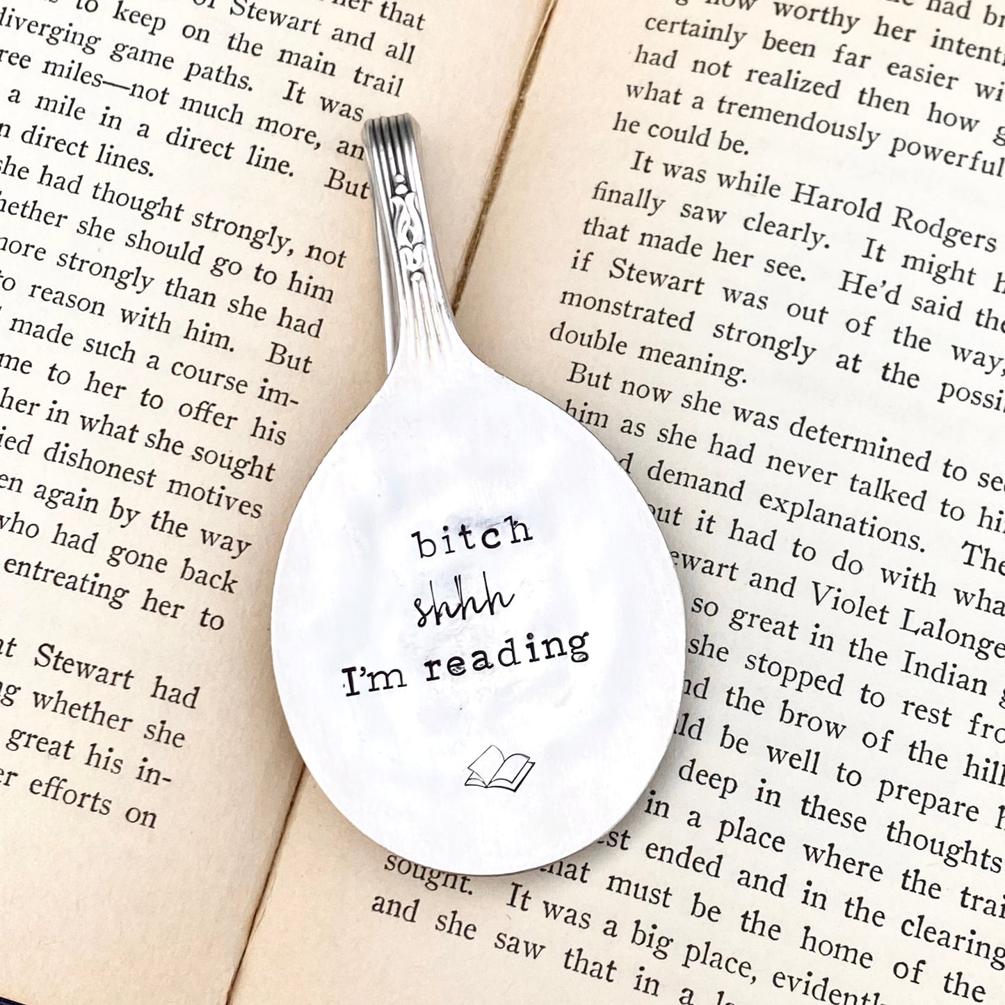 Bitch Shhh! I'm Reading, Vintage Spoon Bookmark Bookmarks callistafaye   