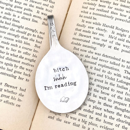 Bitch Shhh! I'm Reading, Vintage Spoon Bookmark Bookmarks callistafaye   