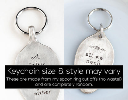 Drive Safe I Need You Here with Me, Hand Stamped Vintage Spoon Keychain Keychains callistafaye   